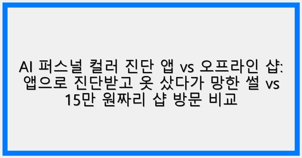 Thumbnail AI 퍼스널 컬러 진단 앱 Vs 오프라인 샵 앱으로 진단받고 옷 샀다가 망한 썰 Vs 15만 원짜리 샵 방문 비교 1024x536