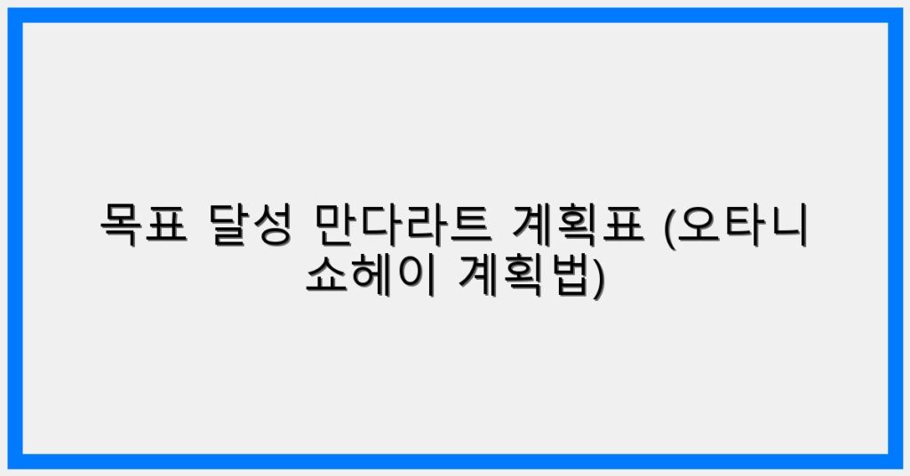 Thumbnail 목표 달성 만다라트 계획표 오타니 쇼헤이 계획법 1024x536