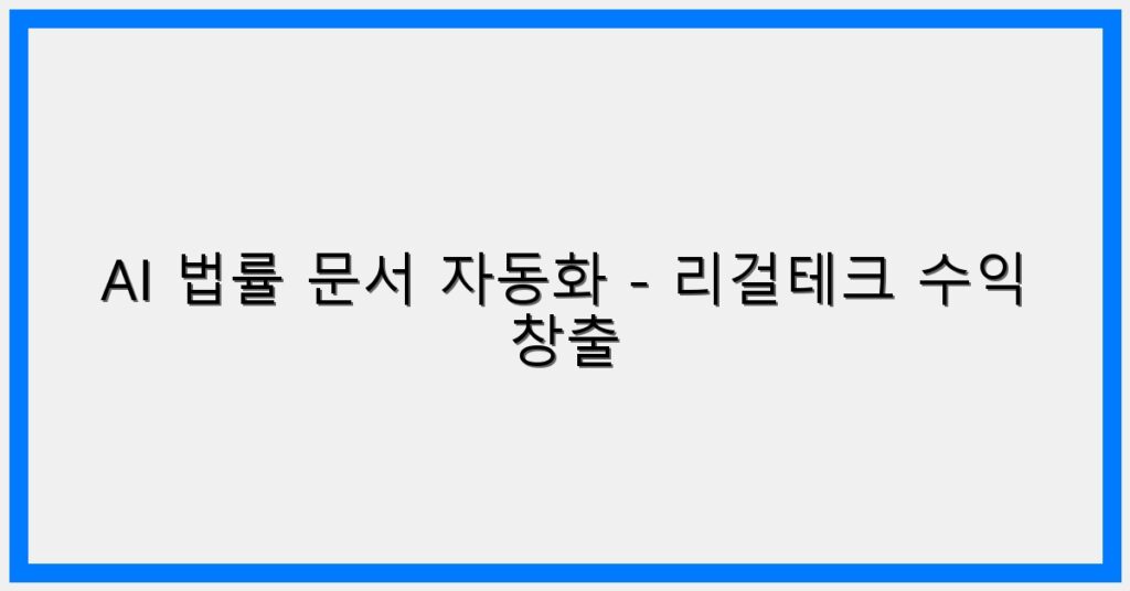 Thumbnail AI 법률 문서 자동화 리걸테크 수익 창출 1024x536